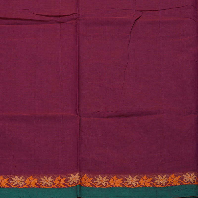 Hayagrivas Handloom Pure cotton saree in attractive Wine purple KBE48D3-62