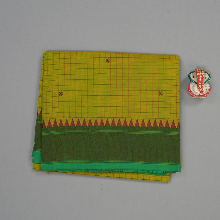 Hayagrivas Fluorescent Green Handloom Pure Cotton Saree with Mandhalir Border KBE48D4-12