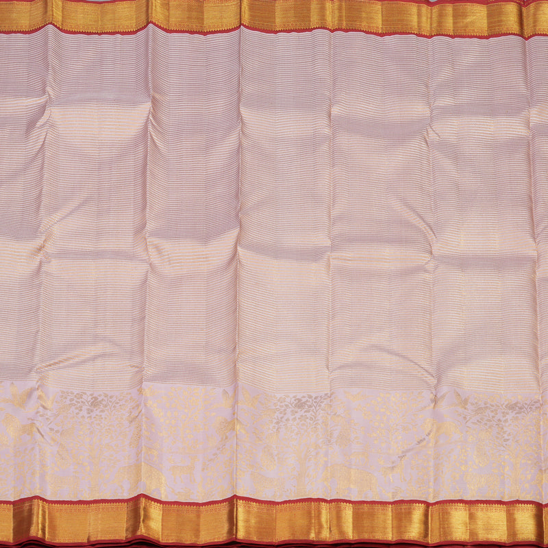 Hayagrivas Exclusive Bridal Kanjivaram Silk Saree in Gleaming Baby pink with Red KBE490F12-1