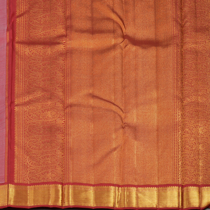 Hayagrivas Exclusive Bridal Kanjivaram Silk Saree in Gleaming Baby pink with Red KBE490F12-1