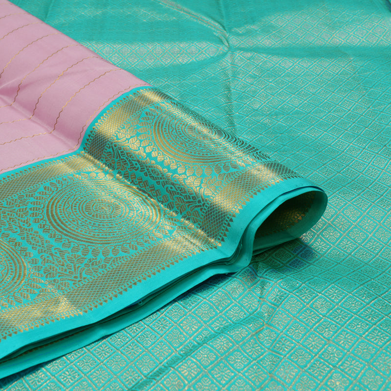 Hayagrivas Handloom Pure Kanjivaram Silk Saree in Gentle Baby Pink KBE490F19-1