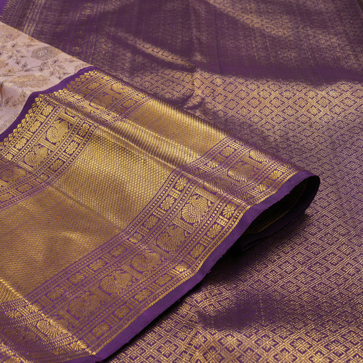 Hayagrivas Handloom Pure Kanjivaram Silk Saree in Graceful Baby Pink KBE490F9-1