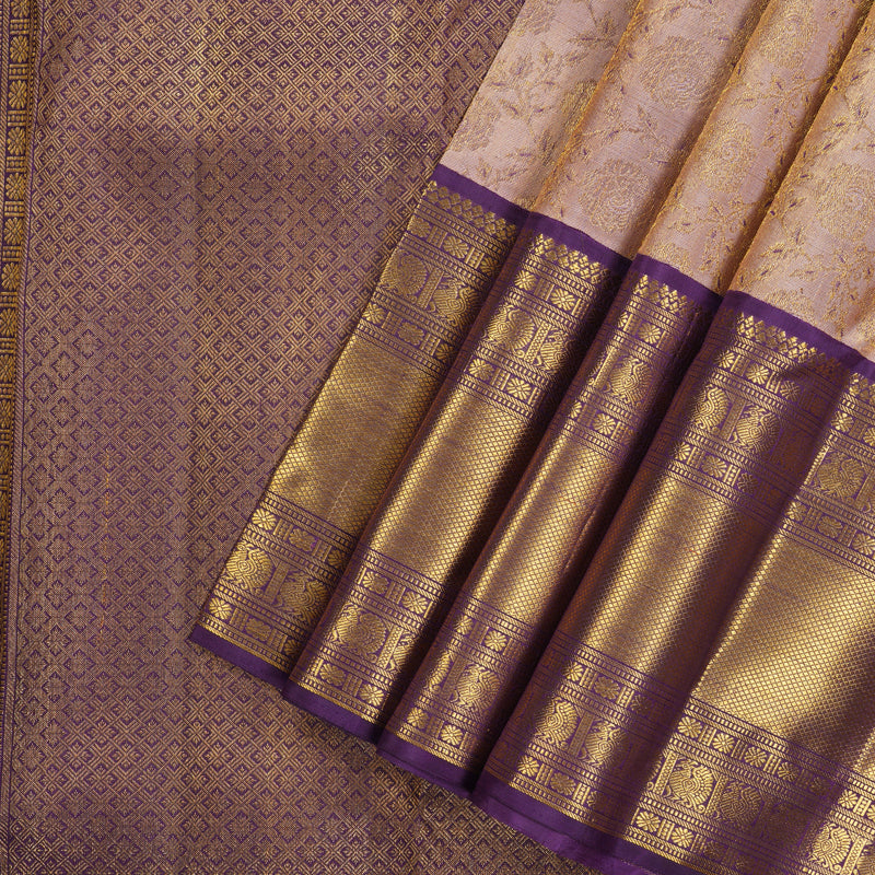Hayagrivas Handloom Pure Kanjivaram Silk Saree in Graceful Baby Pink KBE490F9-1