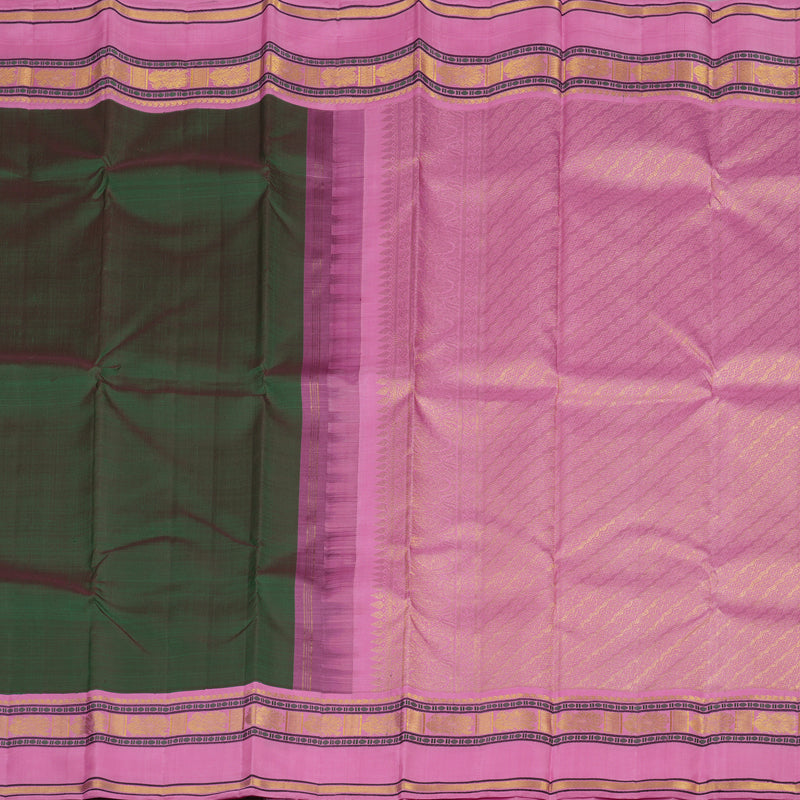 Hayagrivas Handloom Deep Manthalir Kanjivaram Silk Saree with Lavendar Pink Border KBE492F2-2