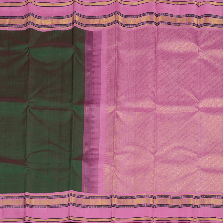 Hayagrivas Handloom Deep Manthalir Kanjivaram Silk Saree with Lavendar Pink Border KBE492F2-2