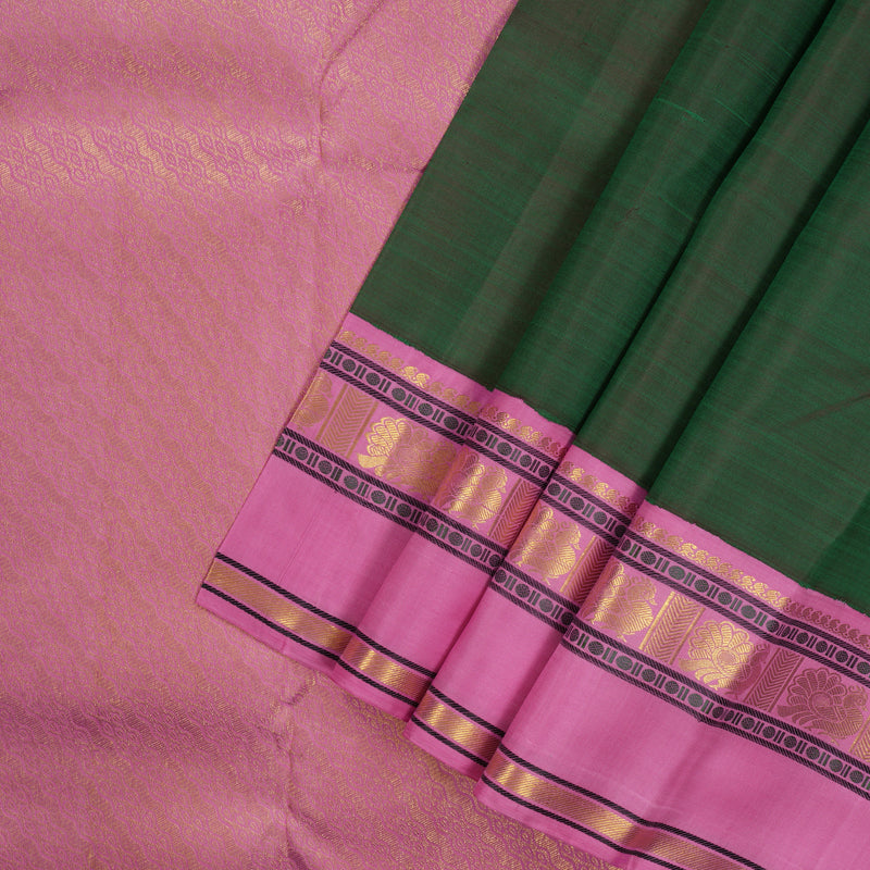 Hayagrivas Handloom Deep Manthalir Kanjivaram Silk Saree with Lavendar Pink Border KBE492F2-2