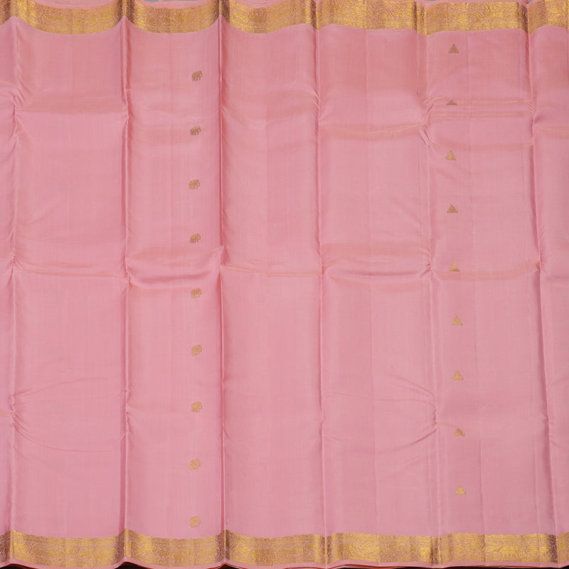 Hayagrivas Handloom Rose Pink Kanjivaram Silk Saree KBE493F1-1