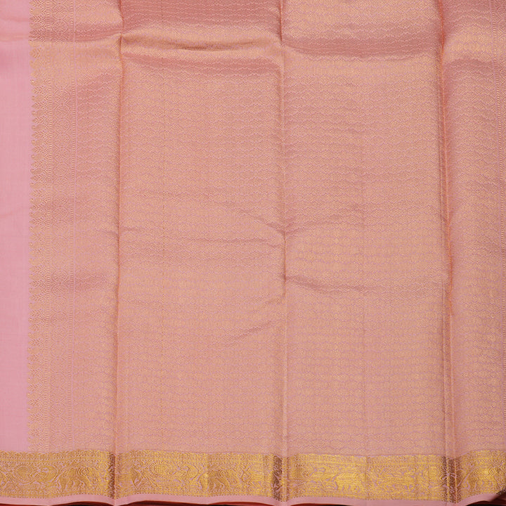 Hayagrivas Handloom Rose Pink Kanjivaram Silk Saree KBE493F1-1