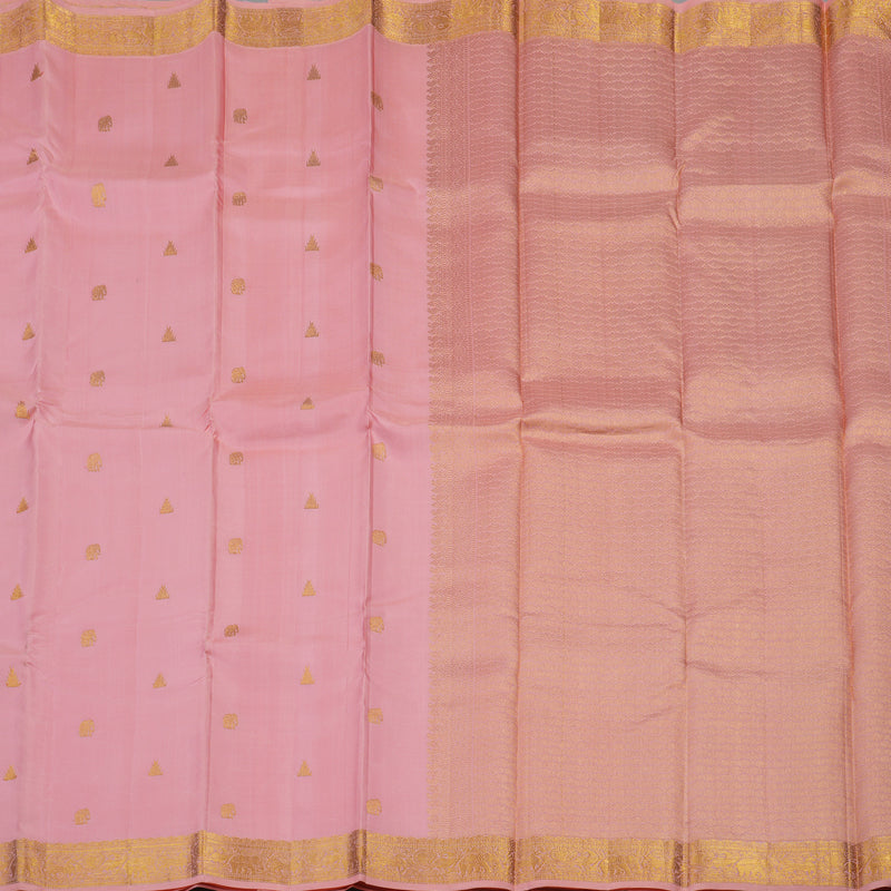 Hayagrivas Handloom Rose Pink Kanjivaram Silk Saree KBE493F1-1