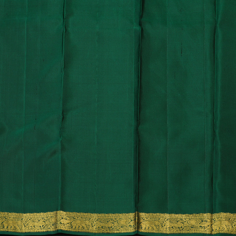 Hayagrivas Handloom Dark Green Kanjivaram Silk Saree KBE493F1-8