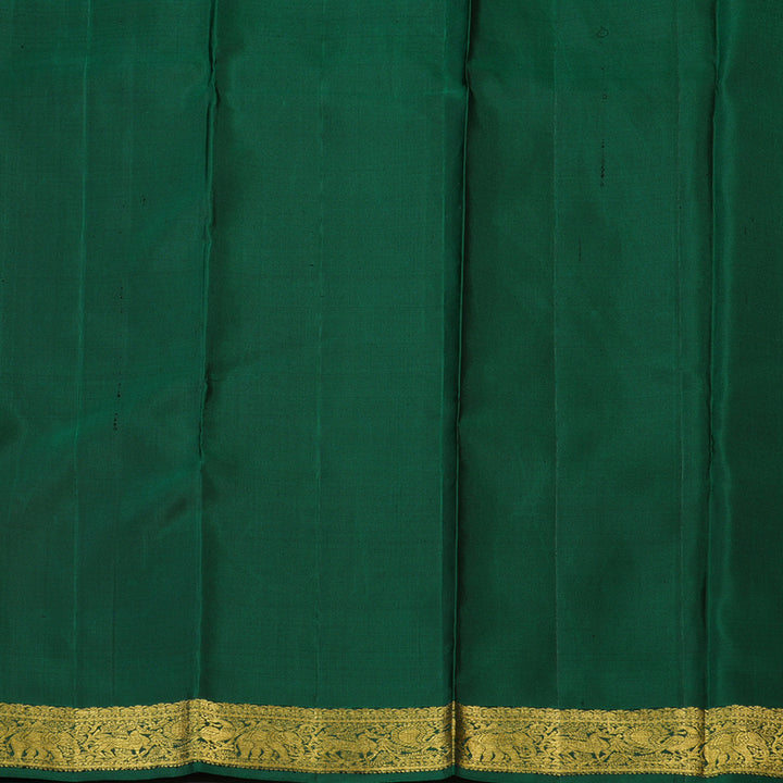 Hayagrivas Handloom Dark Green Kanjivaram Silk Saree KBE493F1-8