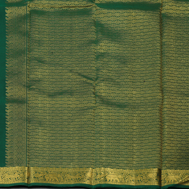 Hayagrivas Handloom Dark Green Kanjivaram Silk Saree KBE493F1-8
