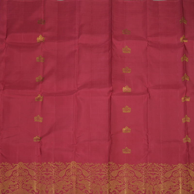 Hayagrivas Exclusive Bridal Kanjivaram Silk Saree in Monotoned shade of Deep Red KBE495F6-1