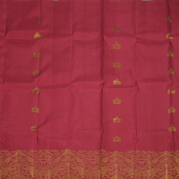 Hayagrivas Exclusive Bridal Kanjivaram Silk Saree in Monotoned shade of Deep Red KBE495F6-1