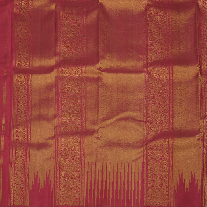 Hayagrivas Exclusive Bridal Kanjivaram Silk Saree in Monotoned shade of Deep Red KBE495F6-1