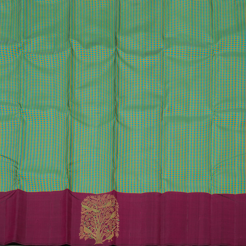 Hayagrivas Handloom Kanjivaram Silk Saree in Gorgeous Multi-Colour Checks KBE49D2-1