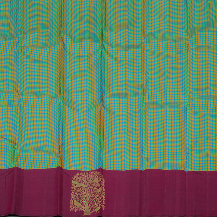 Hayagrivas Handloom Kanjivaram Silk Saree in Gorgeous Multi-Colour Checks KBE49D2-1