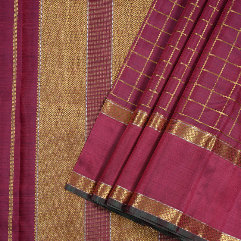 Hayagrivas Dark Maroon Handloom Kanjivaram Silk Saree KBE4D17-1