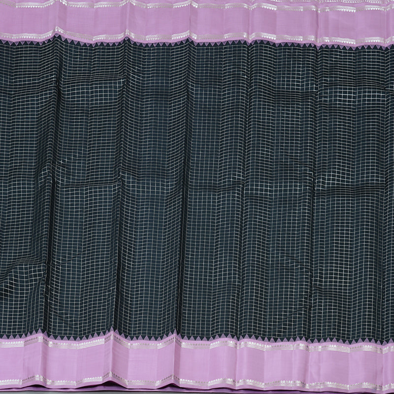 Hayagrivas Handloom Kanjivaram Silk Saree in Regal Black KBE4D5-1