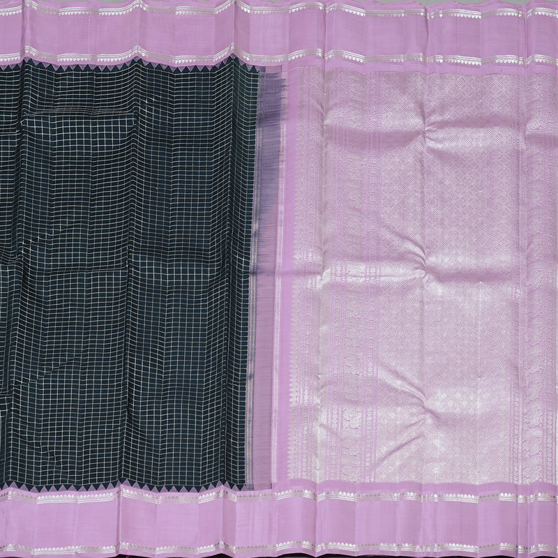 Hayagrivas Handloom Kanjivaram Silk Saree in Regal Black KBE4D5-1