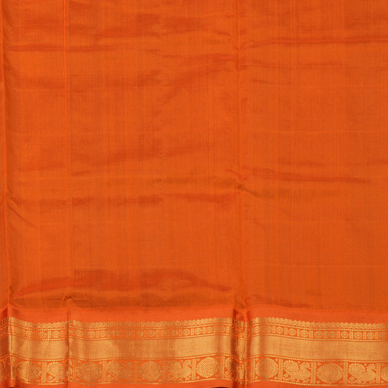 Hayagrivas Pure Silk Cotton saree in Bottle Green with Orange KBE505F1-1