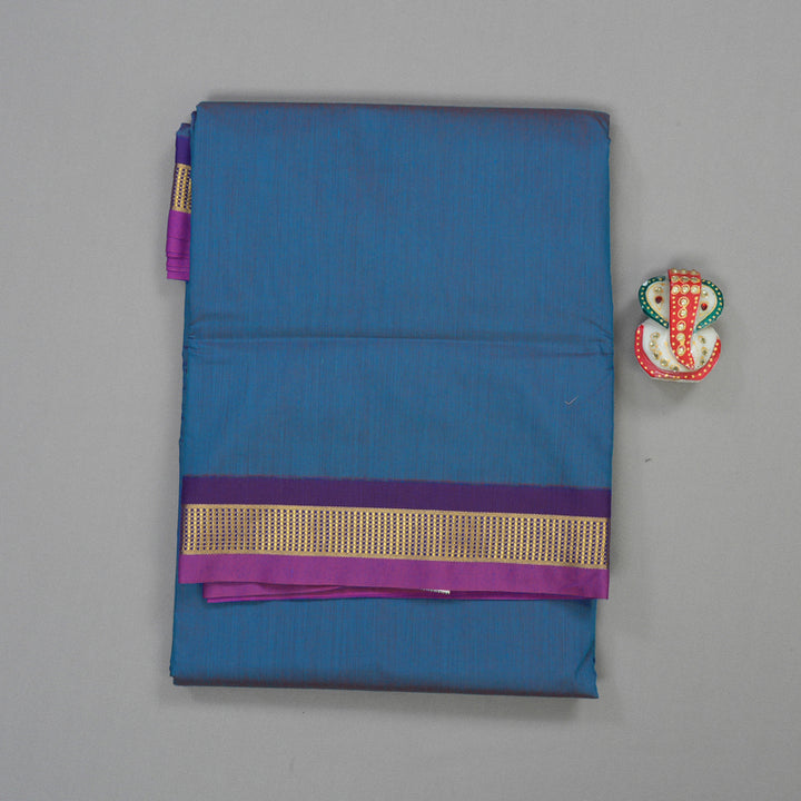 Hayagrivas Ten Yards Semi Silk Saree in Dual tone with Purple KBE508F1-5