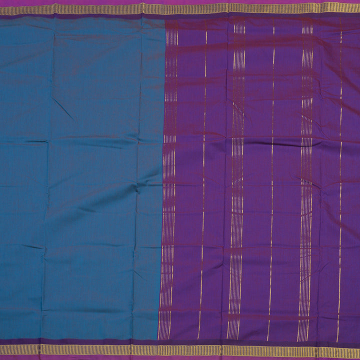 Hayagrivas Ten Yards Semi Silk Saree in Dual tone with Purple KBE508F1-5