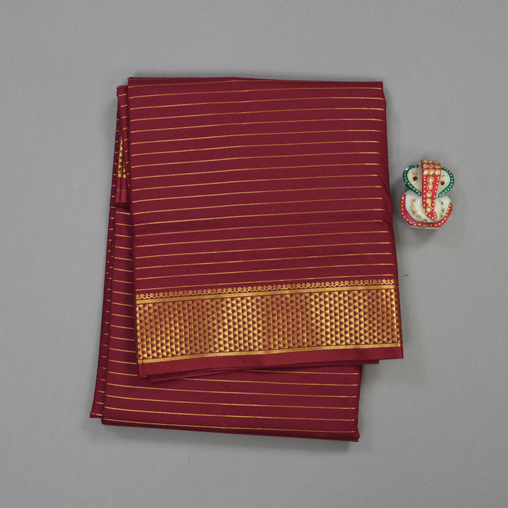 Hayagrivas Ten Yards Semi Silk Saree in Maroon KBE508F10-2