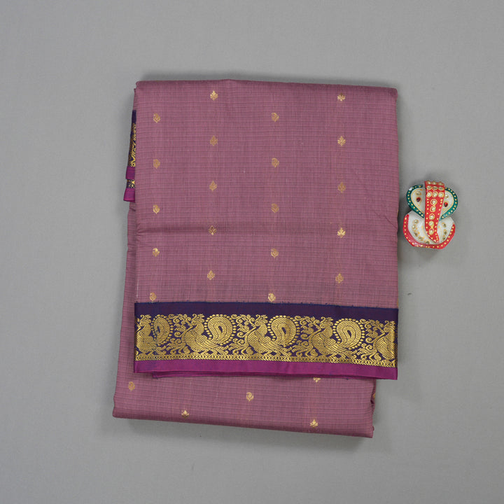 Hayagrivas Ten Yards Semi silk saree in Onion Pink with Purple KBE508F16-1