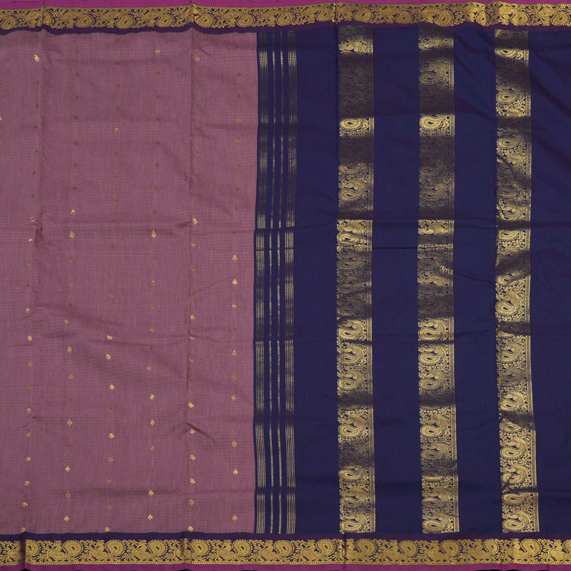 Hayagrivas Ten Yards Semi silk saree in Onion Pink with Purple KBE508F16-1