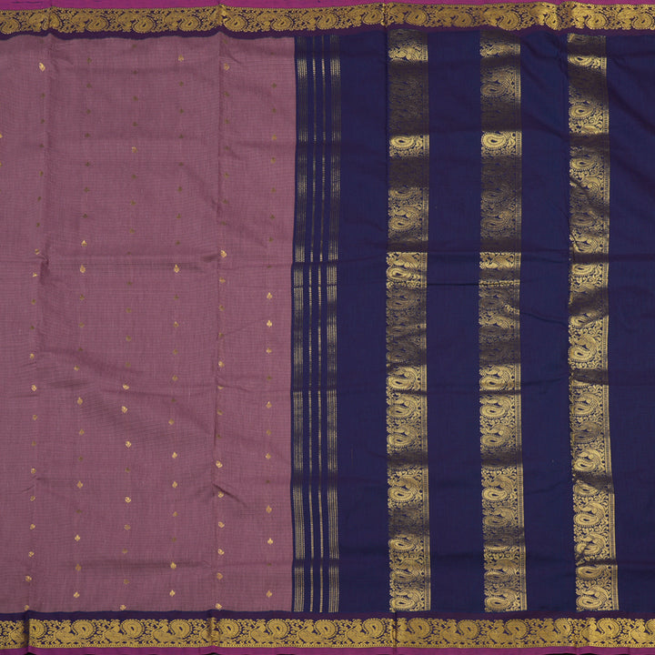 Hayagrivas Ten Yards Semi silk saree in Onion Pink with Purple KBE508F16-1