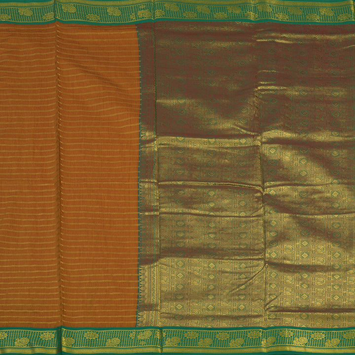 Hayagrivas Mustard Ten Yards Semi Silk Saree KBE508F21-1