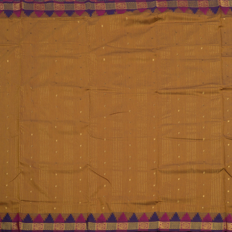 Hayagrivas Ten Yards Semi silk saree in Gold with Dark Pink KBE508F27-1