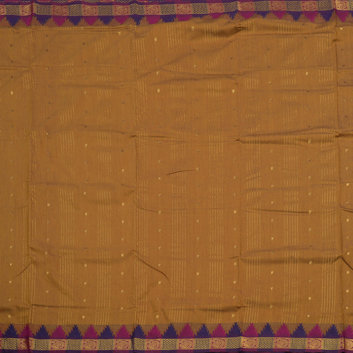 Hayagrivas Ten Yards Semi silk saree in Gold with Dark Pink KBE508F27-1