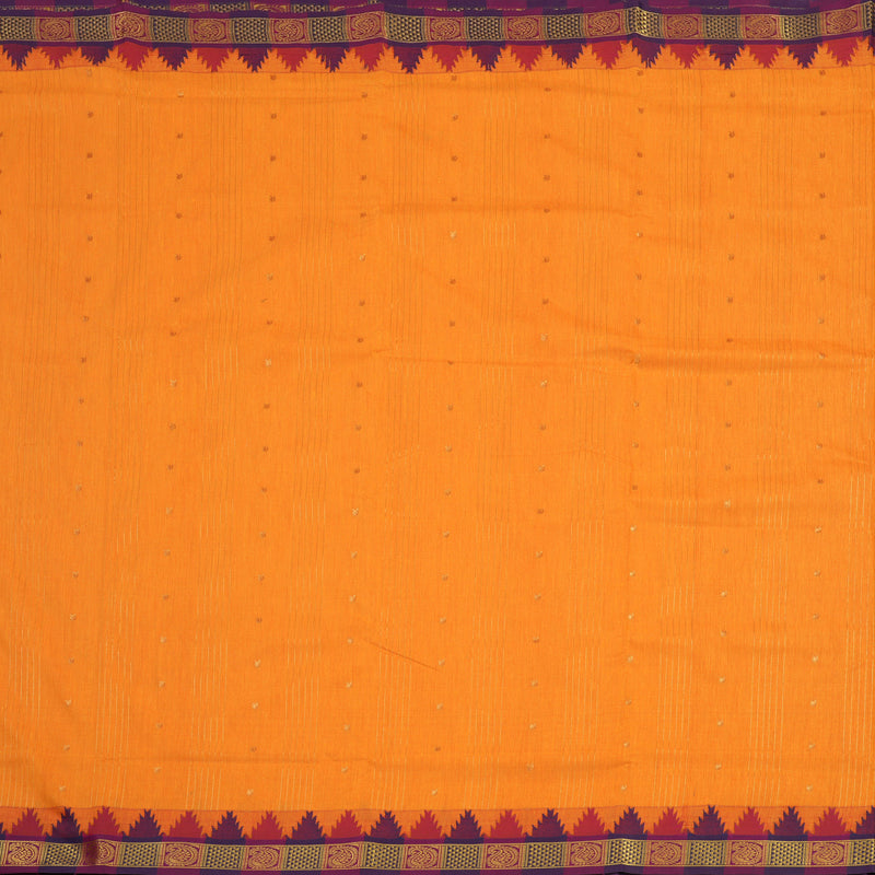 Hayagrivas Ten Yards Semi silk saree in Orange with Pink KBE508F27-3