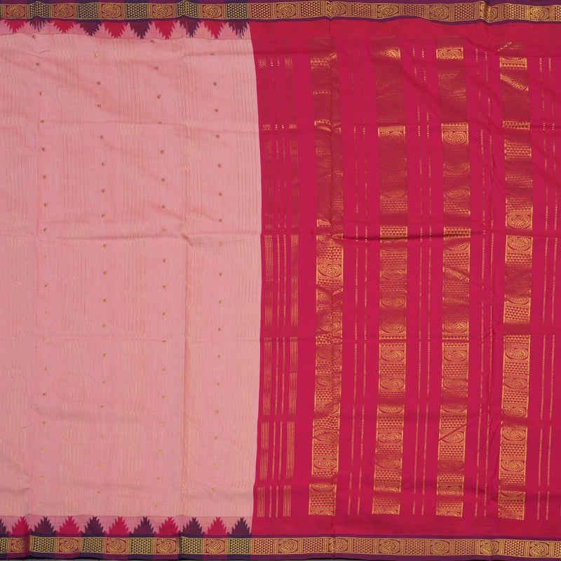 Hayagrivas Ten Yards Semi silk saree in Baby pink with Pink KBE508F27-4
