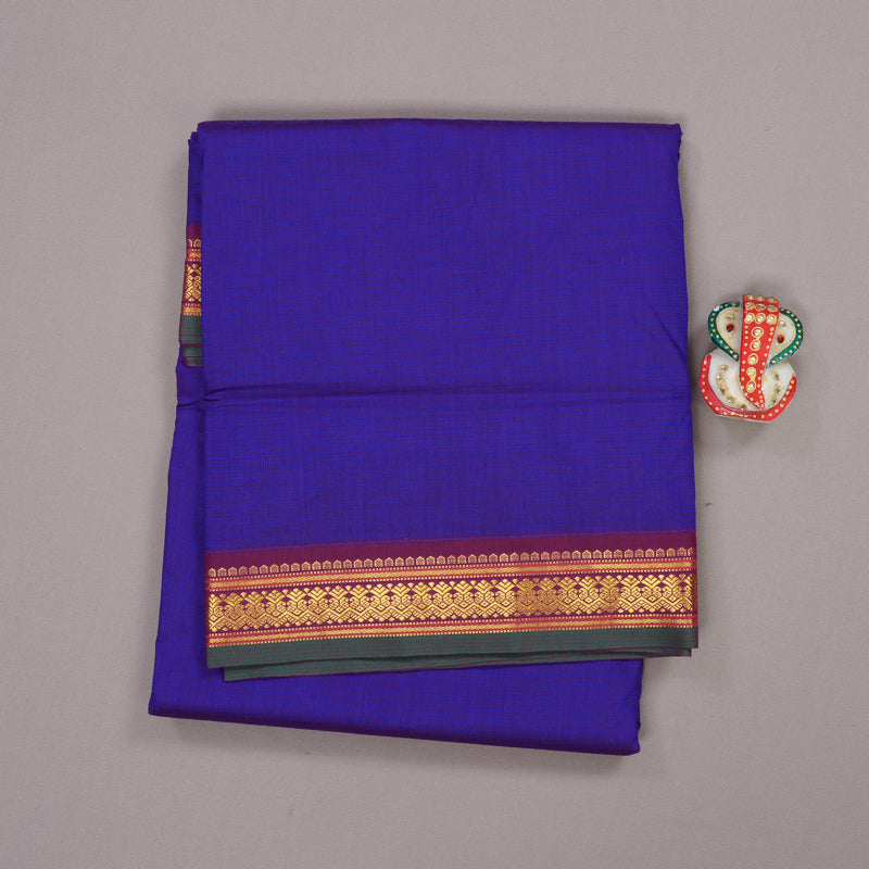 Hayagrivas Ten Yards Semi Silk Saree in Purple with magenta KBE508F3-4