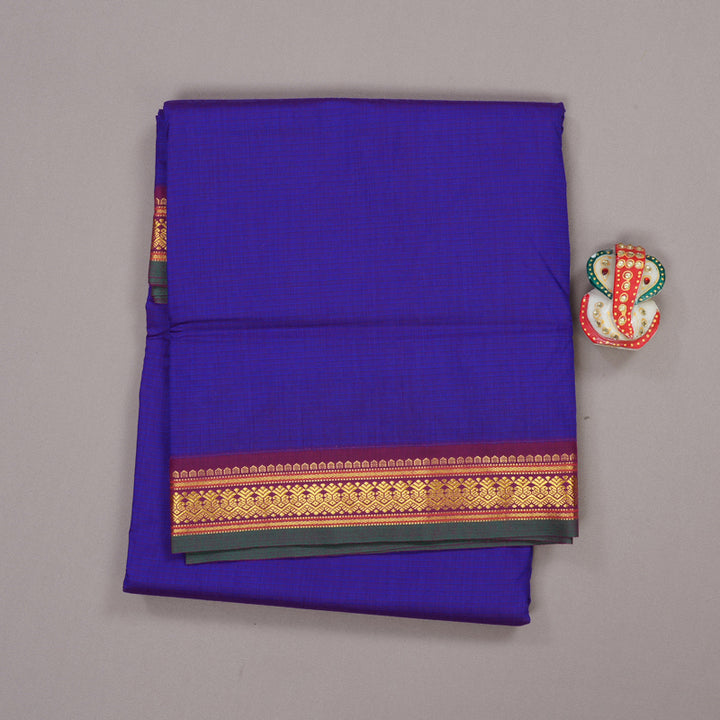 Hayagrivas Ten Yards Semi Silk Saree in Purple with magenta KBE508F3-4