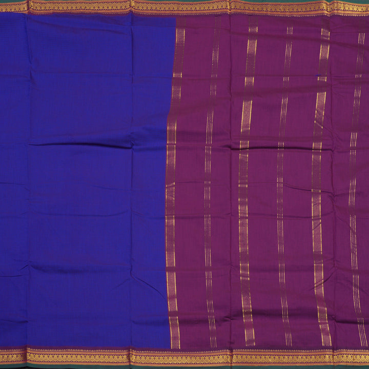 Hayagrivas Ten Yards Semi Silk Saree in Purple with magenta KBE508F3-4