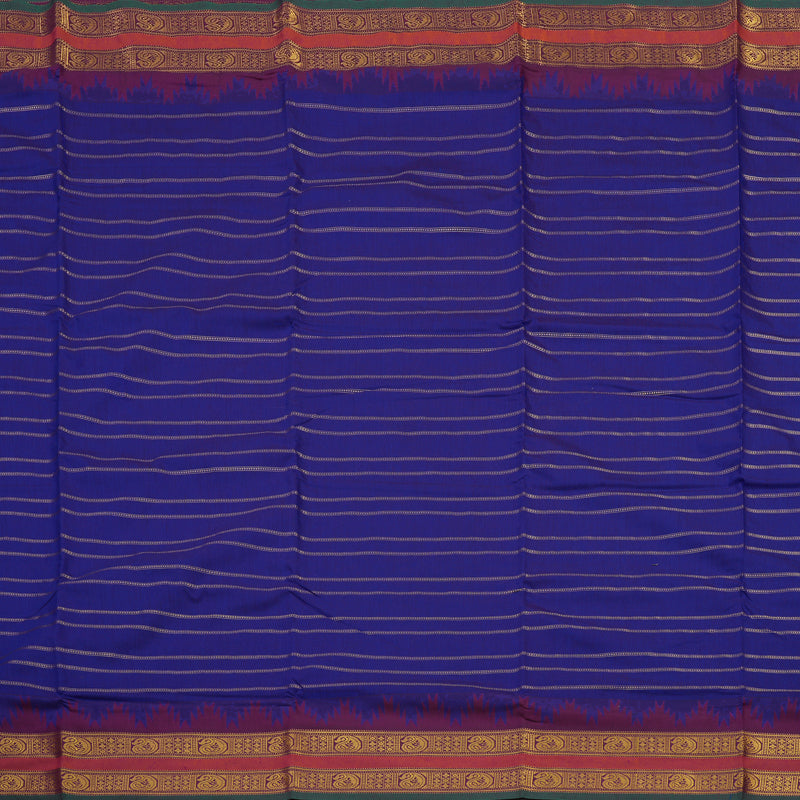 Hayagrivas Ten Yards Semi Silk Saree in Purplish Blue with Purple KBE508F32-1