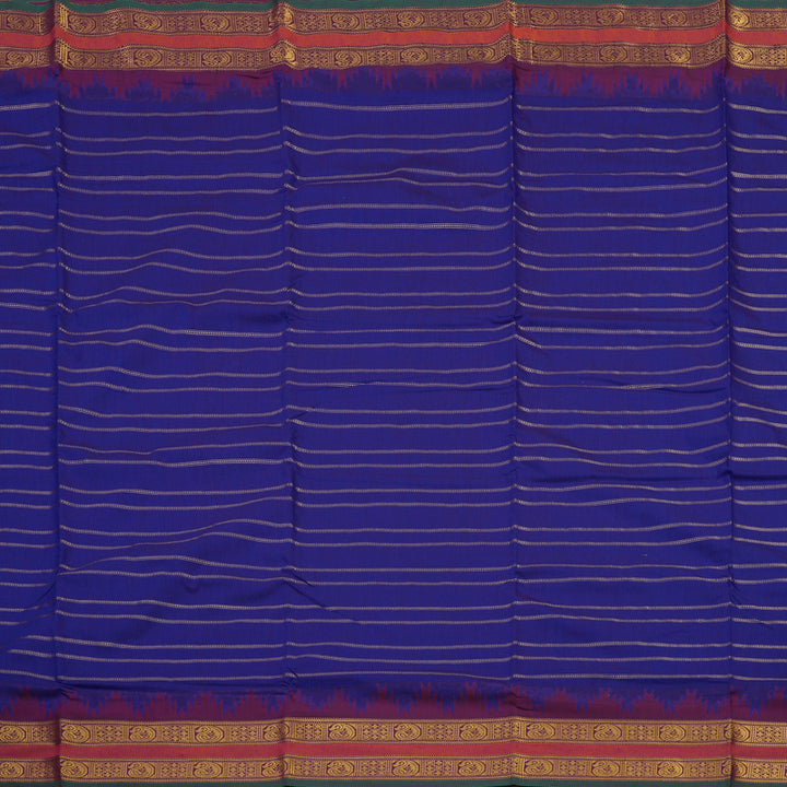 Hayagrivas Ten Yards Semi Silk Saree in Purplish Blue with Purple KBE508F32-1