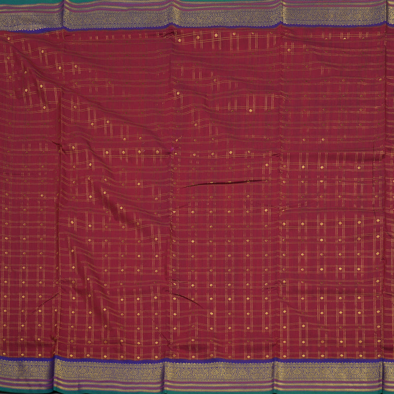 Hayagrivas Ten Yards Semi Silk Saree in Maroon with Purple KBE508F33-2