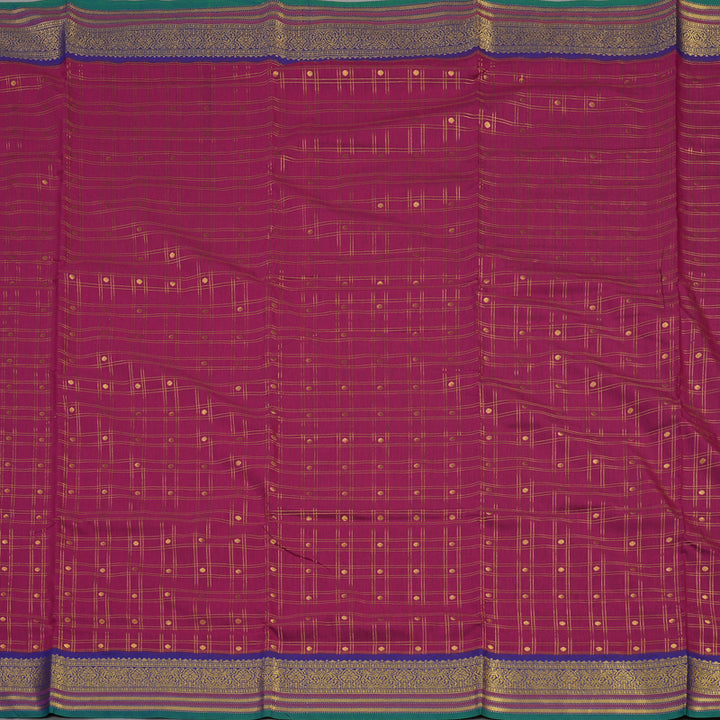 Hayagrivas Ten Yards Semi Silk Saree in Dark Pink with Purple KBE508F33-4