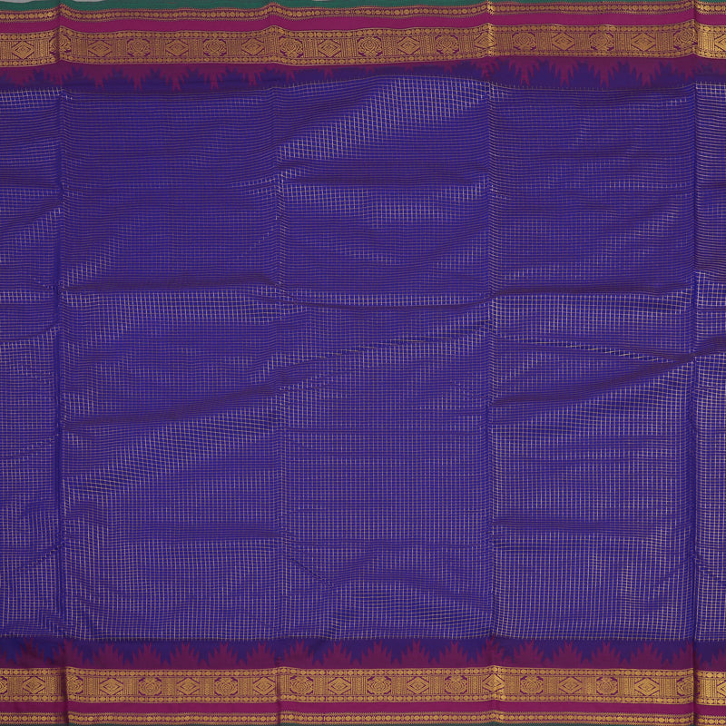Hayagrivas Pure Ten yards Semi silk saree in Purplish Blue with Purple KBE508F34-4
