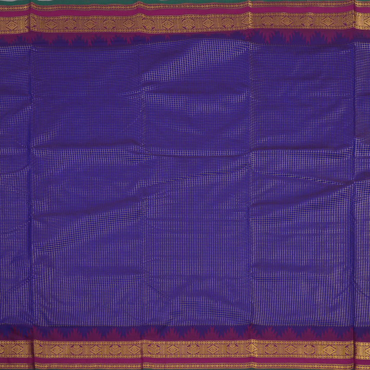 Hayagrivas Pure Ten yards Semi silk saree in Purplish Blue with Purple KBE508F34-4