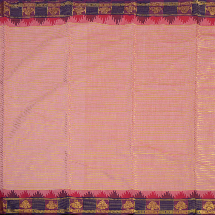 Hayagrivas Handloom Ten Yards Semi Silk Saree in Mild Pink with Pink KBE508F37-2
