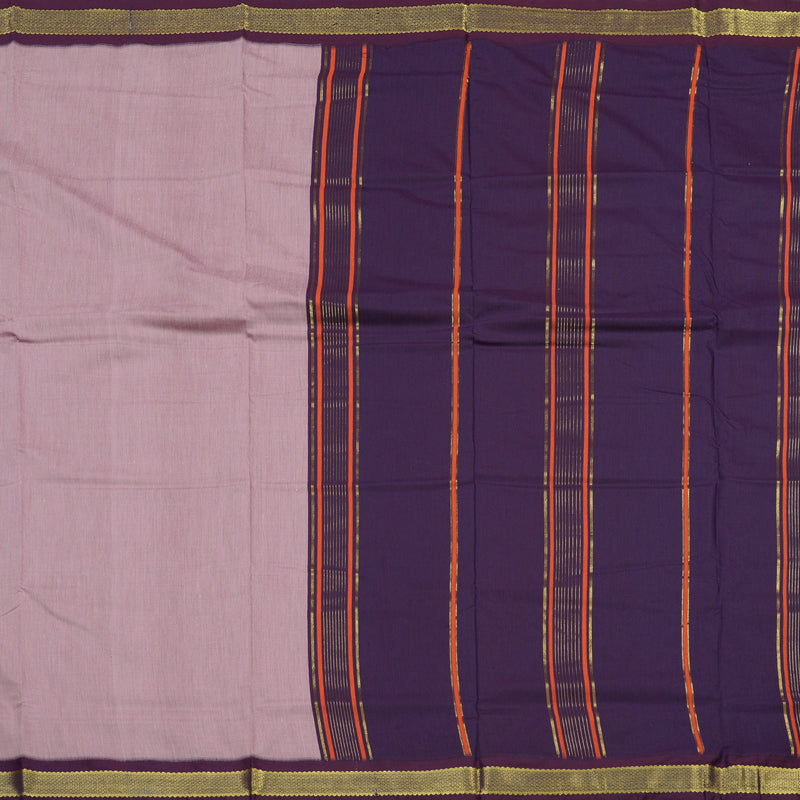 Hayagrivas Ten Yards Semi silk saree in Lilac with Purple KBE508F4-1