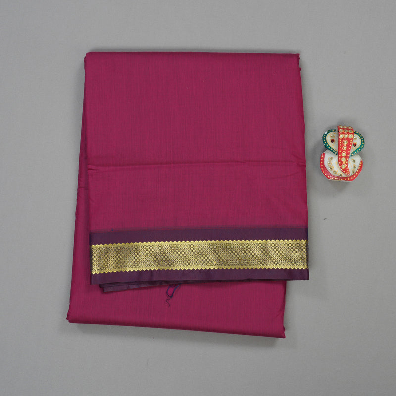 Hayagrivas Ten Yards Semi silk saree in Dark Pink with Purple KBE508F4-2
