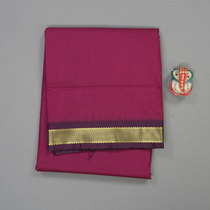 Hayagrivas Ten Yards Semi silk saree in Dark Pink with Purple KBE508F4-2