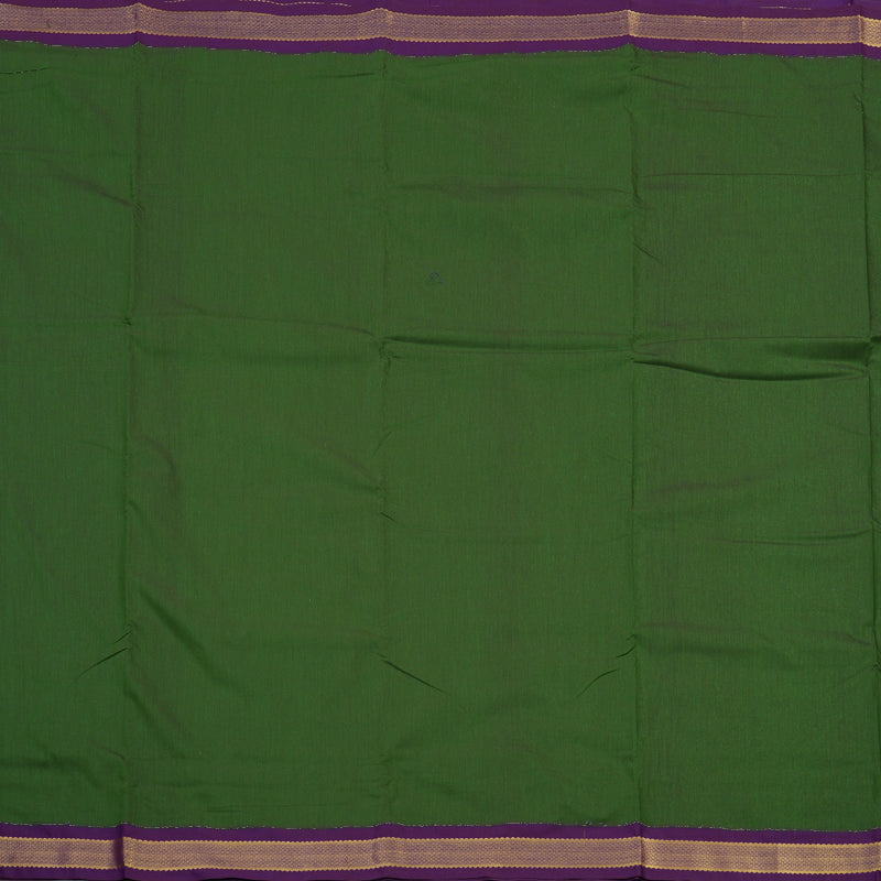 Hayagrivas Ten Yards Semi silk saree in Mehandi Green with Purple KBE508F4-4